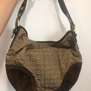 Brown coach shoulder bag